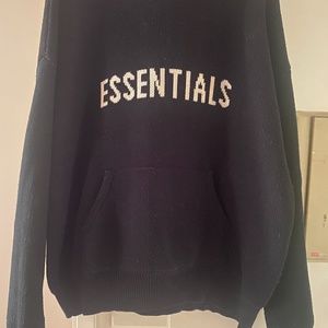 Men’s L Black knit F.O.G essentials pullover hoodie